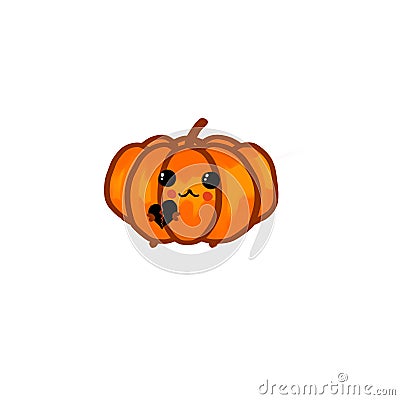 Halloween cute funny pumpkin Cartoon Illustration