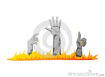 Halloween Dead Hands Scary Ilustration Vector Illustration