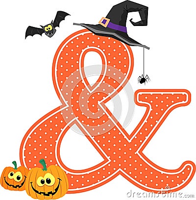 Halloween decoration ampersand symbol Vector Illustration