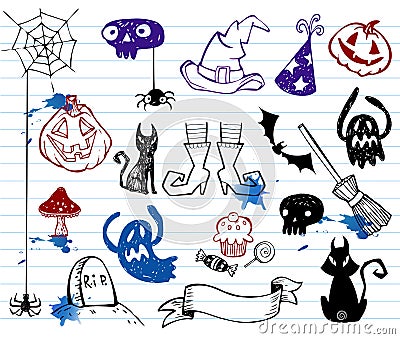 Halloween doodles Vector Illustration