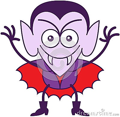 Halloween Dracula being mischievous Vector Illustration