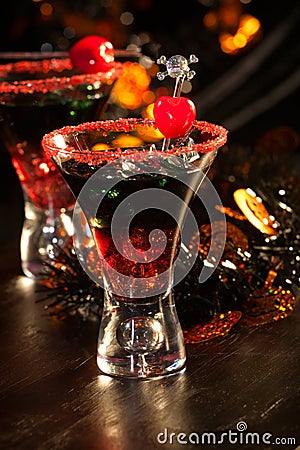 Halloween drinks - Devil's Blood Cocktail Stock Photo