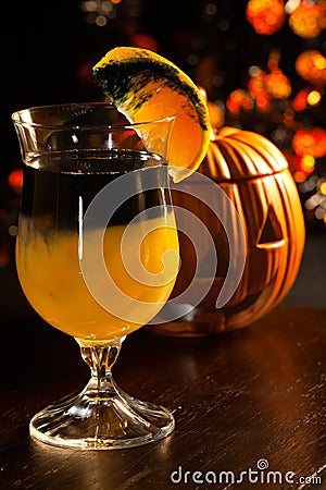 Halloween drinks - Rotten Pumpkin Cocktail Stock Photo