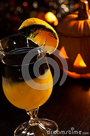 Halloween drinks - Rotten Pumpkin Cocktail Stock Photo