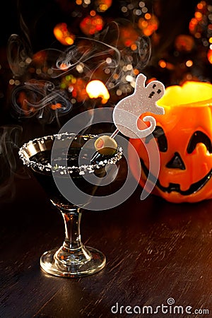 Halloween drinks - Scary Martini Stock Photo