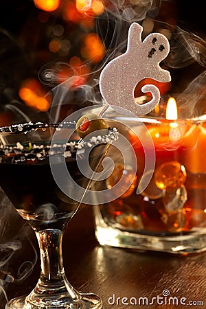 Halloween drinks - Scary Martini Stock Photo