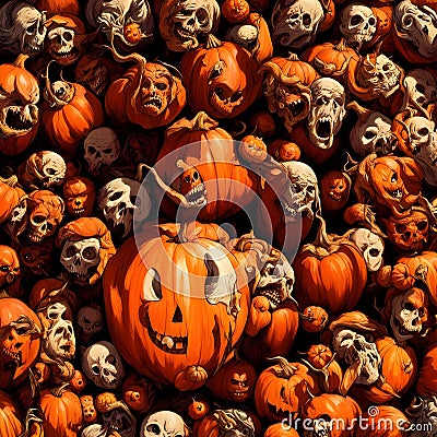 Halloween event with pumpkins for wallpaper and designs Stock Photo