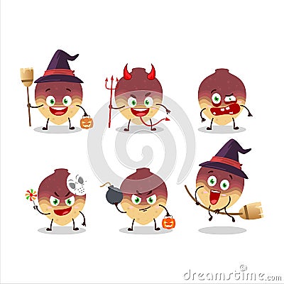 Halloween expression emoticons with cartoon character of swede Vector Illustration