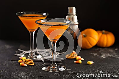 Halloween or fall cocktail pumpkintini Stock Photo