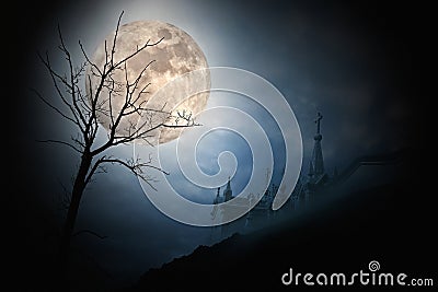 Halloween full moon Stock Photo