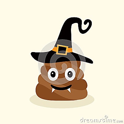 Halloween funny poop. Emotional shit icons Vector Illustration