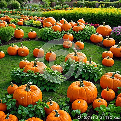 Halloween garden outside house decoration Stock Photo