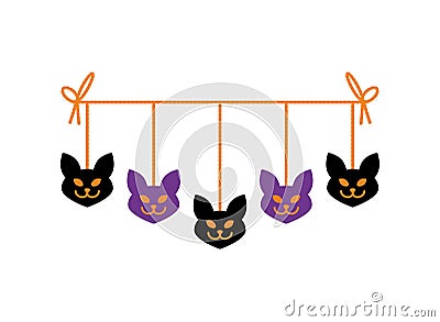 halloween garland cat Vector Illustration