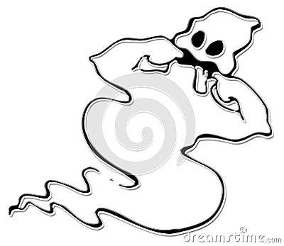 Halloween Ghost Creeping Cartoon Illustration