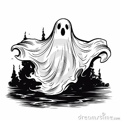 Halloween Ghost Design Stock Photo