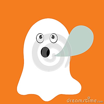 Halloween ghost flat icon Vector Illustration