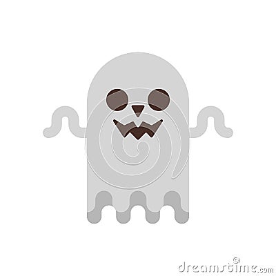 Halloween ghost flat style icon Vector Illustration