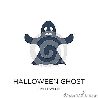 halloween ghost icon in trendy design style. halloween ghost icon isolated on white background. halloween ghost vector icon simple Vector Illustration