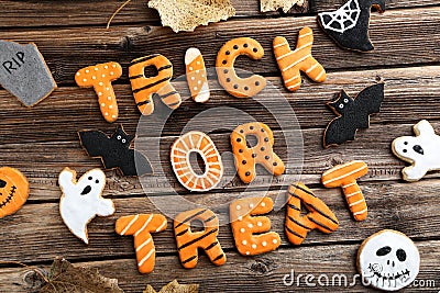 Halloween gingerbread cookies Stock Photo