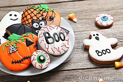 halloween gingerbread cookies Stock Photo