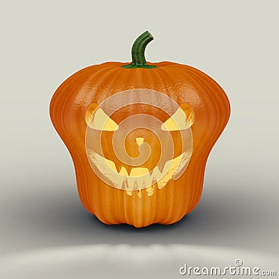 Halloween glowing pumpkin with alien eyes Stock Photo