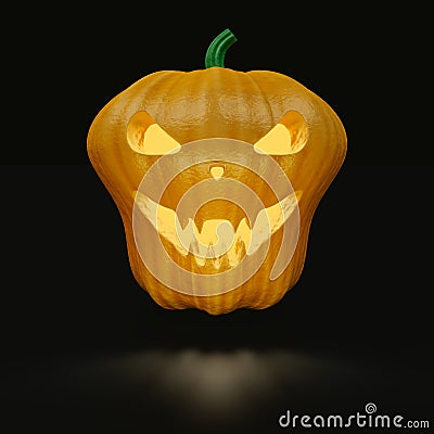 Glowing pumpkin looks like an alien Stock Photo