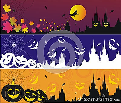 Halloween Gothic banners Vector Illustration