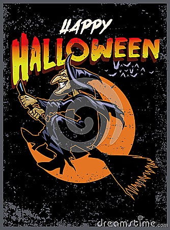 Halloween greeting card Vector Illustration