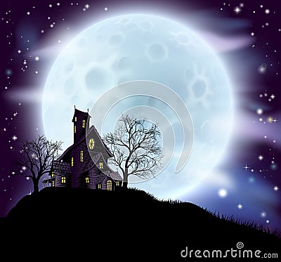 Halloween haunted house Vector Illustration