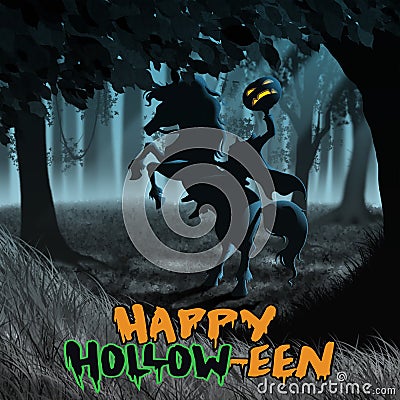 Sleepy Hallow Halloween Headless Horseman Stock Photo