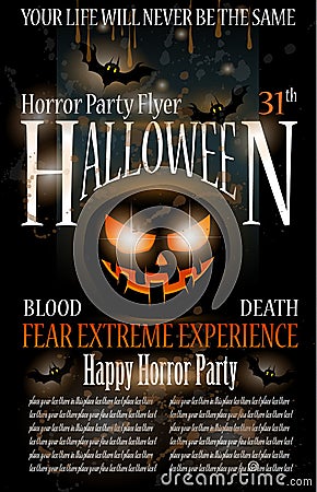 Halloween Horror Party Flyer Vector Illustration