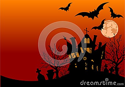 Halloween house flyer Vector Illustration