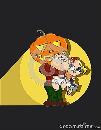 Halloween Hugs Vector Illustration