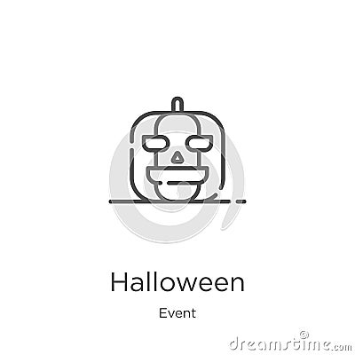 halloween icon vector from event collection. Thin line halloween outline icon vector illustration. Outline, thin line halloween Vector Illustration