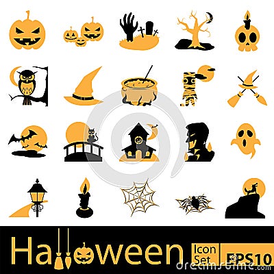 Halloween Icon Set, vector Vector Illustration