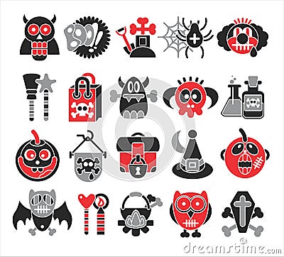 Halloween icons Vector Illustration