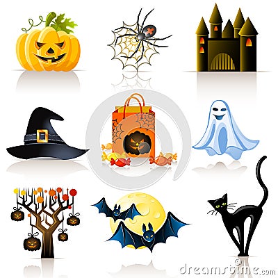 Halloween icons Vector Illustration