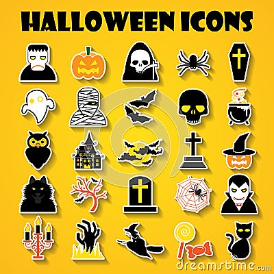 halloween icons Vector Illustration