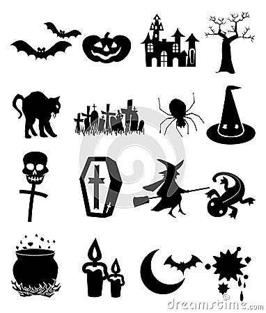 Halloween icons set Vector Illustration