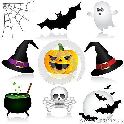 Halloween Icons Vector Illustration