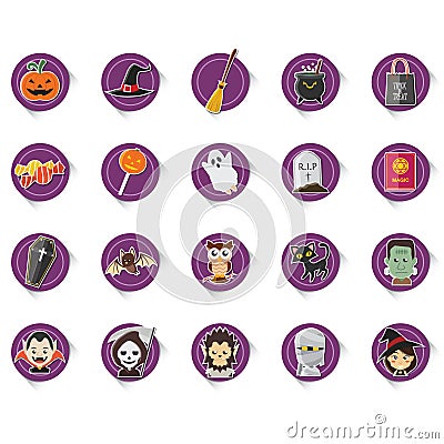 halloween icons set. Vector illustration decorative design Vector Illustration