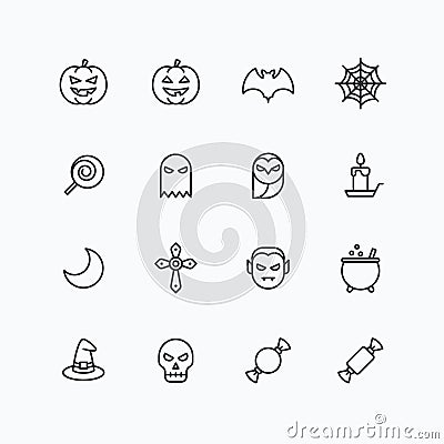 Halloween icons for web and mobile Vector Illustration