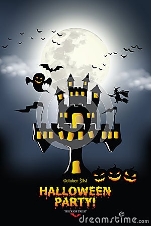 Halloween Invitation. Vector Eps 10 Vector Illustration