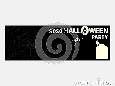 Halloween invite party ticket blank Vector Illustration