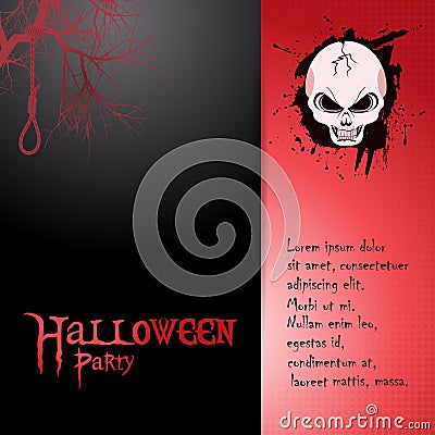 Halloween invite with skull and text Stock Photo