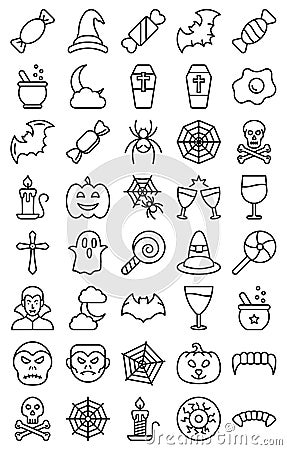 Halloween isolated Vector icons set every single icons can be easily modified or edited Vector Illustration