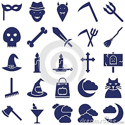 Halloween isolated Vector icons set every single icons can be easily modified or edited Vector Illustration
