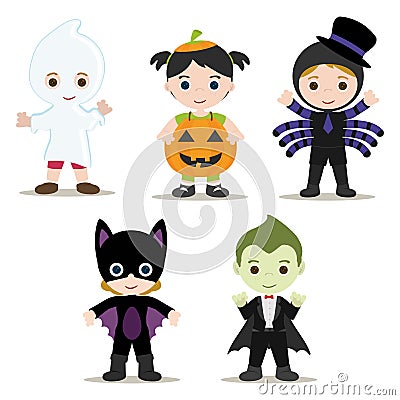 Halloween Kids Vector Illustration