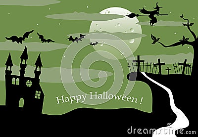 Halloween landscape Vector Illustration
