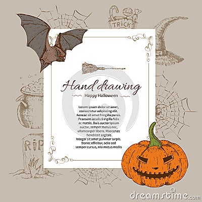 Halloween Letter Template Vector Illustration